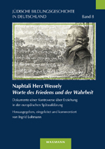 Buchcover: Naphtali Herz Wessely – Worte des Friedens und der Wahrheit